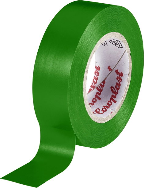PVC elektromos szigetelő szalag (H x Sz) 10 m x 19 mm, zöld PVC 302 Coroplast, tartalom: 1 tekercs