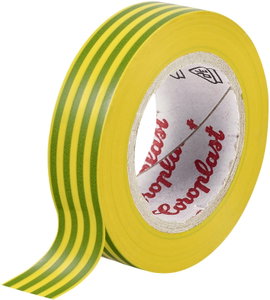 PVC elektromos szigetelő szalag (H x Sz) 10 m x 19 mm, zöld/Sárga PVC 302 Coroplast, tartalom: 1 tek