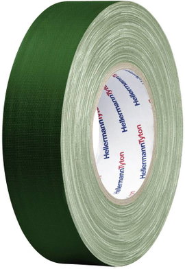 Téphető szövetbetétes ragasztószalag, gaffer tape 10 m x 19 mm, zöld színű HellermannTyton HelaTape