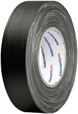 Téphető szövetbetétes ragasztószalag, gaffer tape 10 m x 19 mm, fekete színű HellermannTyton HelaTap