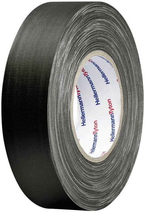 Téphető szövetbetétes ragasztószalag, gaffer tape 10 m x 19 mm, fekete színű HellermannTyton HelaTap