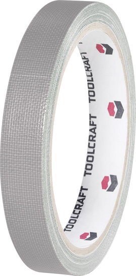Egyoldalas szövet ragasztószalag (H x Sz) 10 m x 38 mm, szürke HEB38L10AC TOOLCRAFT, tartalom: 1 tek