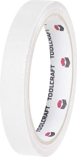 Egyoldalas szövet ragasztószalag (H x Sz) 10 m x 38 mm, fehér HEB38L10WC TOOLCRAFT, tartalom: 1 teke