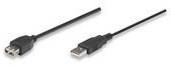 USB 2.0 kábel [1x USB 2.0 dugó A - 1x USB 2.0 alj A] 1.80 m fekete Manhattan 756608 2. kép