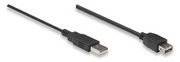 USB 2.0 kábel [1x USB 2.0 dugó A - 1x USB 2.0 alj A] 1.80 m fekete Manhattan 756608 3. kép
