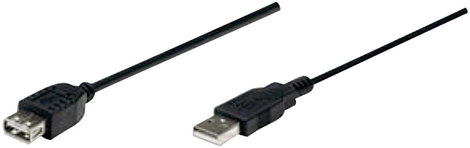 USB 2.0 kábel [1x USB 2.0 dugó A - 1x USB 2.0 alj A] 1.80 m fekete Manhattan 756608 5. kép