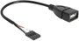 USB kábel 1 x USB 2.0 belső aljzat 4 pól. - 1 x USB 2.0 aljzat A, 0,2 m, fekete Delock bélyegkép