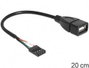 USB kábel 1 x USB 2.0 belső aljzat 4 pól. - 1 x USB 2.0 aljzat A, 0,2 m, fekete Delock 2. bélyegkép
