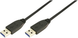 USB kábel, A típusú dugóról A típusú dugóra, 1 m, fekete