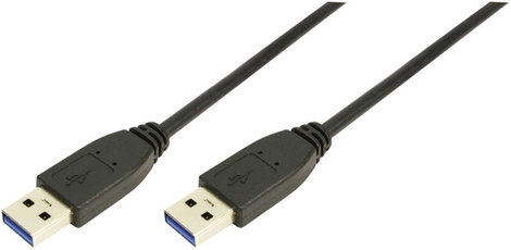 USB kábel, A típusú dugóról A típusú dugóra, 1 m, fekete