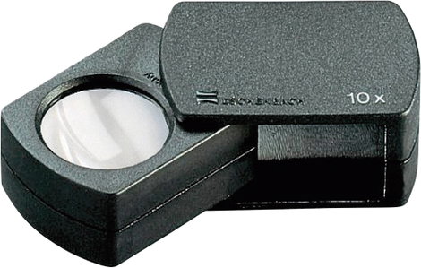 Összecsukható nagyító, zsebnagyító 10 x-es nagyítású (Ø) 23 mm fekete színű Eschenbach 110910