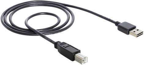USB kábel [1x USB 2.0 dugó A - 1x USB 2.0 dugó B] 1 m Fekete Delock 1007846 2. kép