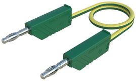 Mérőzsinór, mérővezeték 2db 4mm-es toldható banándugóval 2,5 mm² PVC, 0.50m sárga/zöld SKS Hirschman
