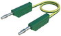 Mérőzsinór, mérővezeték 2db 4mm-es toldható banándugóval 2,5 mm² PVC, 0.50m sárga/zöld SKS Hirschman bélyegkép