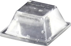 Öntapadós műszerláb, TOOLCRAFT PD2126C, 12,6 x 12,6 x 5,7 mm, átlátszó
