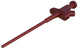 Karmos griffcsipesz, mérőcsipesz 4mm-es banándugó aljzattal, piros SKS Hirschmann KLEPS 30
