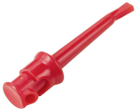 Kampós IC mérőcsipesz, griffcsipesz 4mm-es banándugó aljzattal, piros Voltcraft 138428 2. kép