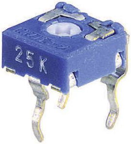 Miniatűr trimmer potméter, lineáris, fekvő, felül állítható, 0,1 W 500 Ω 215° 235° CA6 V