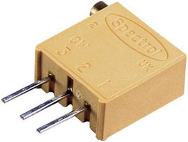 Precíziós orsós trimmer potméter 25 menetes, lineáris, 0,5 W 5 kΩ 9000° Vishay 64X 5K