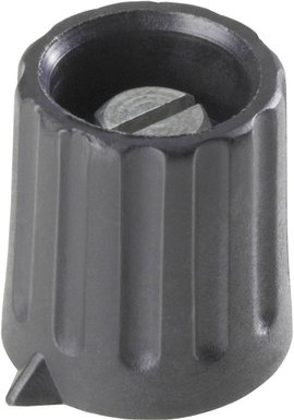Poti forgatógomb, fekete, Ø6,35 mm, 28 x 18,5 x 17 mm