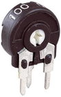 Miniatűr trimmer potméter, lineáris, álló, oldalt állítható, 0,15 W 250 kΩ 220° 240° Piher PT 10 LH bélyegkép