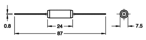 Induktivitás, axiális, 7 µH Fastron MESC-7R0M-01 3. kép
