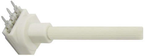 Forgó potméter fogazott 50 mm-es tengely, M10x9mm, Lin 1kΩ, 0,2W, ±20%, Weltron WCIP162KC-09-50F5-1K