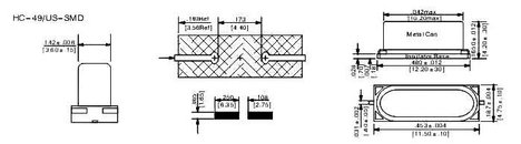 Kvarc, 20 MHZ HC-49/US-SMD 2. kép