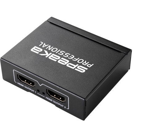 2 portos HDMI splitter HD képes 1920 x 1080 pixel, fekete, SpeaKa Professional 4016138822212 2. kép