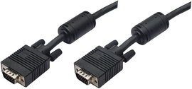 VGA kábel [1x VGA dugó 1x VGA dugó] 15 m fekete Manhattan 372183