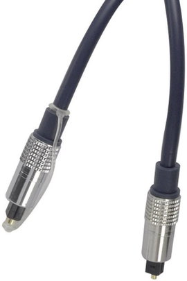 Digitális optikai audio kábel, 1x Toslink dugó - 1x Toslink dugó, 1 m, fekete, Kash 736457