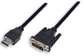 HDMI / DVI átalakító kábel, 1x HDMI dugó - 1x DVI dugó 24+1 pólusú, 1,8 m, Manhattan 2. kép