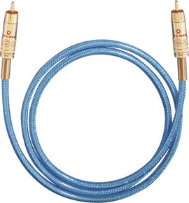 Digitális RCA audio kábel, 1x RCA dugó - 1x RCA dugó, 1,5 m, kék, Oehlbach NF 113