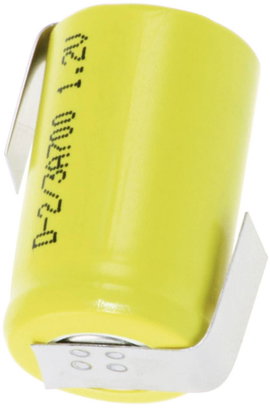 Forrasztható 2/3 A akku NiCd 1,2V 670 mAh, forrfüles, Maxcel 125907