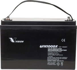 Szolárakku, zselés ólomakku 12V 100Ah M6, 330 x 215 x 171 mm, Vision 6FM100DX