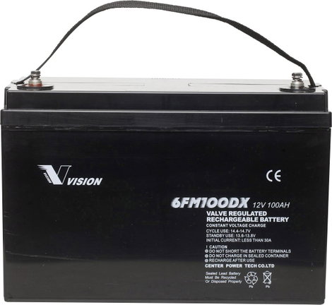 Szolárakku, zselés ólomakku 12V 100Ah M6, 330 x 215 x 171 mm, Vision 6FM100DX