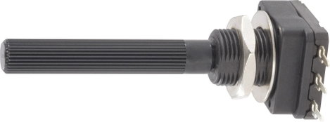 Forgó potméter, mono 0,1 W 470 kΩ Piher PC16SH-10IP06474B2020MTA LOG