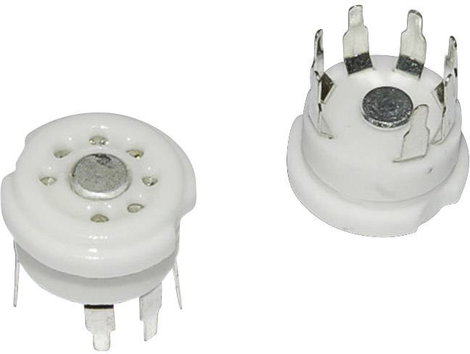 Kerámia szeptár elektroncső foglalat, pólusszám 7, nyákba forrasztható 2. kép