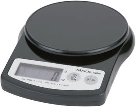 Digitális asztali mérleg, levélmérleg fekete színű 2kg/1g Maul MAULalpha 2000G