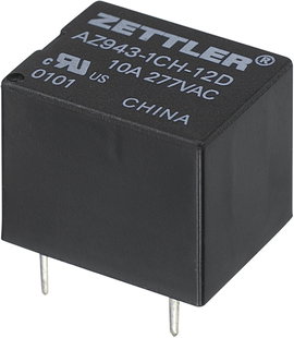 Miniatűr nyák relé, AZ943, 15 A Zettler Electronics AZ943-1CH-24DE 24 V/DC 1 váltó max. 15 A max. 30