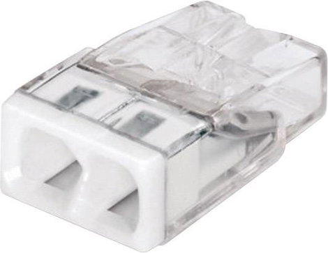 Sorkapocs, 2 pólus, 0,5-2,5 mm², fehér (átlátszó) WAGO COMPACT CONNECTOR