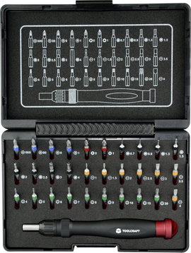 Mikro bit készlet 31részes racsnis csavarhúzóval Toolcraft 809204