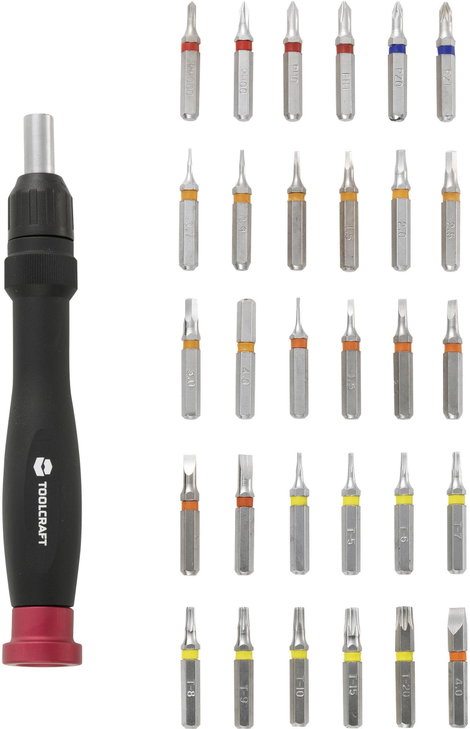 Mikro bit készlet 31részes racsnis csavarhúzóval Toolcraft 809204 4. kép