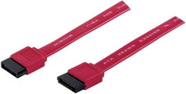 SATA kábel, (1 x SATA alj 7 pólusú - 1 x SATA alj 7 pólusú) 0,5m, piros