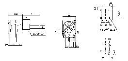 Forgó potméter, sztereo, 0,05 W 100 kΩ Potentiometer Service GmbH 4021 16T W4B8L30 100K+LOG 2. kép