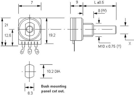 Forgó potméter, mono 0,25 W 1 MΩ Potentiometer Service 7241 LIN 2. kép