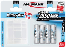 Ceruza akku AA, NiMH, 1,2V 2850 mAh, 4 db, Ansmann box LR06, AA, LR6, AAB4E, AM3, 815, E91, LR6N
