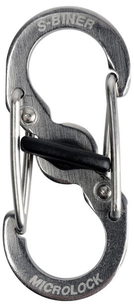 Dupla karabíner, ezüst színű, 2 db, S-Biner MicroLock NI-LSBM-11-2R3 MicroLock S-Biner 2 NITE Ize