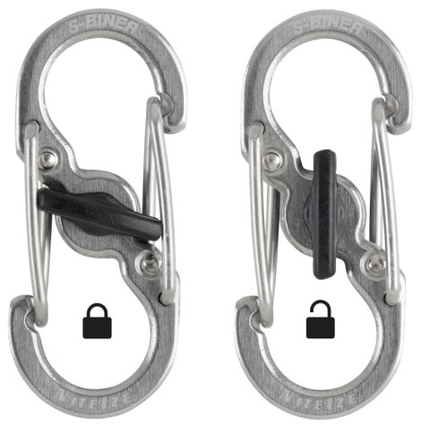 Dupla karabíner, ezüst színű, 2 db, S-Biner MicroLock NI-LSBM-11-2R3 MicroLock S-Biner 2 NITE Ize 3. kép