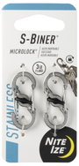 Dupla karabíner, ezüst színű, 2 db, S-Biner MicroLock NI-LSBM-11-2R3 MicroLock S-Biner 2 NITE Ize 7. bélyegkép